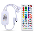 Miniatyrbilde 1 av 5: DC5-24V Bluetooth LED-kontroller + 40-knappers fjernkontroll APP-kontroll og musikksynkronisering RGB IR RF for 5050 3528 RGB LED-lys White