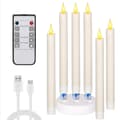 Rechargeable LED Candles HC-022S with Remote Control, 6-pack, Warm White 516