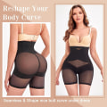 Miniatyrbillede 2 af 5: Shapewear til kvinder, mavekontrol trusser, højtaljede shaping shorts, body shaper undertøj, sømløs bagdel løfter bukser, XXL, sort sort black XXL