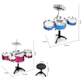 Pikkukuva 8 / 8: Pienille lapsille tarkoitettu kestävä ja iskunkestävä rumpusetti Irrotettava rumpuinstrumentti Bl Blue Oversized Drum Set
