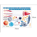 Miniatyrbillede 5 af 5: Raket Vægsticker Planeter Højde Målediagram Vægsticker S