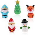 Miniatyrbillede 5 af 7: 5 stk. Julefingerdukker Legetøj til Børn Elg Julemand Snemand Juletræ Karakter Festartikler Goodiebag Fyld