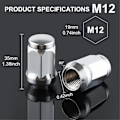 Pikkukuva 2 / 6: M12x1.5 pyöränmutterit, yksikappaleinen pullistunut AcornChrome-pulttimutterit
