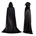 Miniatyrbillede 3 af 5: Sort hætte til voksne, elegant kostume til Halloween, karneval, jul, vampyr og piratkostume, M