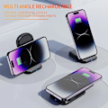 Miniatyrbillede 3 af 7: 100W Hurtig Trådløs Oplader til iPhone 15 14 13 12 X 8 Samsung Galaxy S21 S20 Xiaomi Foldbar Trådløs Ladestation white