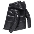 Miniatyrbilde 3 av 4: Vinterdunjakke for menn Hvit Andedun Hettelue svart black XL