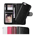 Pikkukuva 1 / 3: iPhone 6/6S - Lompakko/Magneetikuori 2-in-1 - Valitse väri! Musta Black Black