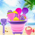 Miniatyrbild 1 av 4: Högkvalitativa strandleksaker för män - hopfällbar hink 38-delad uppsättning - strandset med hopfällbar hink och spade barnverktyg Men's-foldable bucket 38 pieces set