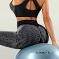 Pikkukuva 5 / 5: Urheilulliset leggingsit, push-up-leggingsit korkeavyötäröllä, glamour Black L
