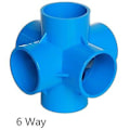 Miniatyrbillede 1 af 5: PVC Rør Samlingsstykker 3 4 5 6 Vejs Slangesplitter 20-50mm Havevanding Vandrør Koblingsadapter DIY Hylde Samling 40mm 40mm 6 Way8