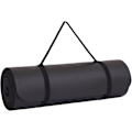 Miniatyrbillede 1 af 3: Yogamåtte | Multifunktionel Ekstra Tyk Skummåtte til Træning | Udstrækning, Styrketræning og Terapi – Pilates, Fitnessudstyr Black
