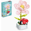 Miniatyrbillede 1 af 4: Julegaveideer til Børn 2024, Insekt med Blomst Byggeklodssæt, Sommerfugl Blomst Byggeklodssæt, DIY Kreativ Bygning (Mariehøne) One-horned Insect