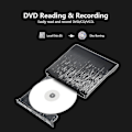 Miniatyrbillede 2 af 5: Ekstern USB 3.0 Slim DVD RW CD-brænderdrev Læser Afspiller til Bærbar PC