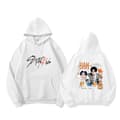 Hettegenser med tegneseriefigur, vinterfleecegenser, unisex C-Squirrel-White L