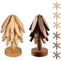 Miniatyrbilde 1 av 5: Multifunksjonelle trematter for varme retter, trematter for varme retter, trematter for varme retter – 6 trematter + 2 stativer Yellow+walnut