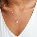 Miniatyrbillede 5 af 5: Fint Lagdelt Choker Halskæde, Håndlavet 14K Guldbelagt Y Vedhæng Halskæde Multilayer Bar Disc Halskæde Justerbar Lagdeling  Halskæder til Kvinder