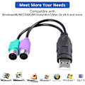 Miniatyrbilde 2 av 5: UCEC PS/2 til USB-adapterkonverter for PS2-tastatur og -mus
