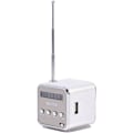 Pikkukuva 3 / 7: Kannettava radio, Radio Halpa TD V26 Pienet radiot Taskuradio Paristoradio Mini kaiutin Musiikkisoitin FM-radio PC Muoti Tukee TF-korttia ja U-levyä Silver