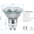 Miniatyrbillede 2 af 5: GU10 halogenpære 50W dæmpbar, 220V GU10 halogenpære 2 stifter, 2800K varmt hvidt lys, 700 lumen- Perfet