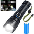 Miniatyrbild 1 av 5: Extremt ljusa ficklampor 5 lägen Uppladdningsbar USB-C, Zoomable XHP70.2 Led ficklampa Batteridriven