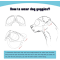 Miniatyrbillede 5 af 5: Hunde Goggle UV-beskyttelse Hunde Solbriller Vandtæt Vindtæt Justerbare Goggles til Mellem/Store Hunde-Sort