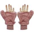 Miniatyrbilde 2 av 7: Vinterhansker for kvinner, myke og fluffy, vindtette fleece-hansker med varm vott-deksel for jenter pink