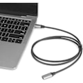 Miniatyrbild 5 av 5: USB-C Förlängningskabel, HD 4K USB 3.1 Hane till Hona Förlängningssladd 3A 60W PD Snabbladdning 400M/s Dataöverföring Typ C-kabel (0,5m) (Svart)