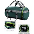 Pikkukuva 2 / 7: Suuri duffel-reppu urheilukassi kengätaskulla, kestävä ja vedenpitävä, vihreä, 90L Green