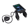 Miniatyrbild 3 av 4: M6C Elcykel LCD-displaymätare ABS Elcykel Display Kontrollpanel med 6-polig Vattentät Kabel Huvudlampskonnektor 24V 36V 48V 60V