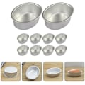 Miniatyrbillede 4 af 5: 10 stk Mini Oval Ægformet Aluminium Legering Metal Cheesecake Form Brødform Kagefad Pudding Gele Jar DIY Bageri