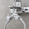 Miniatyrbillede 3 af 4: Messing Diverter Ventil Bruser Afløbsventil 2 Vejs Y Splitter 1/2 Tommer Til Bruseslange Og Brusehoved Krom