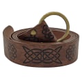 Miniatyrbillede 1 af 5: Middelalderlig præget Viking Vegvisir PU læder O-ring bælte Retro renæssance ridder spænder bælte læder talje