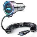 Miniatyrbillede 1 af 3: USB C 60W Biloplader til iPhone 16 Pro Max Plus PD QC3.0 Hurtigopladning med 1,5m 36W Spiralkabel Type C til iPhone 15 Pro Samsung Galaxy