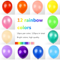 Miniatyrbillede 2 af 5: 120 stk. assorterede farver balloner 12 tommer regnbue latex balloner, 12 lyse farver fest balloner til fødselsdag baby shower bryllup festartikler bue