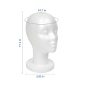 Pikkukuva 3 / 5: Valkoinen vaahtomuovinen mannekiinipää, styrofoam-peruukkipää (2-pakkaus)