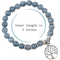 Miniatyrbillede 3 af 4: Livets Træ Turkis Jaspis & Tibetansk Agat Sten Chakra Perle Armbånd | Strand Charm Armbåndssæt - Ocean Smykker