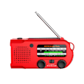 Miniatyrbild 1 av 9: Solenergiradio, Nödhandvevradio, Solenergi SOS-larm Nödficklampa