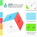 Miniatyrbillede 5 af 5: Speed Cube 2x2 Stickerless, Professionel Puslespil Cube, Hjernepuslespil Legetøj