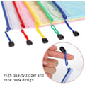 Miniatyrbilde 5 av 10: 10 stk A5 Plastlommer, Glidelåsposer A5 Mesh Dokumentmapper for Filoppbevaring, Skole