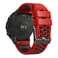 Miniatyrbillede 1 af 5: Dual Farve Silikonerem til Suunto 7/9/9 Baro 24mm med Multi-hul Design Hurtigudløser Spænde Armbånd Red Black