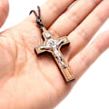Pikkukuva 4 / 5: Retro Jeesus Risti Kaulakoru Puu Metalli Riipus Korut Charm Kaulakoru Lahja Ruskea Brown 1PC