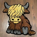 Miniatyrbillede 2 af 5: Highland Cow Dørmatte Køer  Tæppe Bademåtte Skridsikker Beskidt Badeværelse Bademåtte Modstå