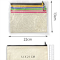 Miniatyrbillede 9 af 10: 2 stk. Canvas Makeup Tasker, Canvas Blyantpose med Lynlås, Tom DIY Håndværk Makeup Kosmetik