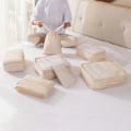 Pikkukuva 2 / 10: 9 kpl/11 kpl Yksiväriset Matkatavaroiden Säilytyspussit, Kannettava Matkalaukku Vaatteiden Pakkauspussi Matkalle Beige 11 pcs