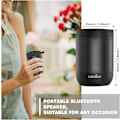 Pikkukuva 6 / 6: Bluetooth-kaiutin, 5.3 Bluetooth-kaiuttimet langattomasti, TWS-stereoparitus, sisäänrakennettu mikrofoni, 360° HDSound, IP65 vedenkestävä kaiutin, sopii lahjaksi miehille/naisille - Musta Black