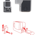 Miniatyrbillede 3 af 5: Front/Side Dør USB-C Micro-HDMI Dæksel til GoPro Hero 5/6 Reparation