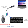Miniatyrbilde 3 av 5: UCEC PS/2 til USB-adapterkonverter for PS2-tastatur og -mus