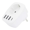 Miniatyrbillede 3 af 5: Multi-netværk USB-stik, multi-stik USB-oplader med 1 AC-udgang, 1 USB C og 3 USB-porte, stikkontakt kompatibel med iPhone/iPad, ideel til hjemmet