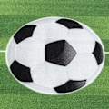 Miniatyrbild 5 av 7: Barnmatta Kort Lugg Fotbollsplan Design Baby Barnkammare Lekrum Mjuk Tvättbar Rektangulär Pojkar Grön