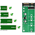 Miniatyrbilde 7 av 8: M.2 SATA-adapter 22-pin (7 + 15) SATA III NGFF M.2 SATA-basert nøkkel B/ B + M for SSD